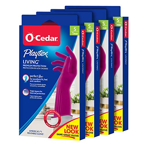 PLAYTEX Living Reuseable Rubber Cleaning Gloves, Premium Protection (Small, Pack - 4) - size: Small (Pack of 8)