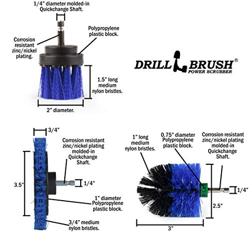 Pool Grout Cleaning Brush Kit - Professional Pool Accessories - Boat Cleaning Supplies - Boat Deck Power Scrubber Set - Tank Cleaner Tools for Home Use - Aquatic Scrubbing Brushes - Deck Scrub Brush - color: Blue