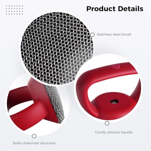 Stainless Steel Palm Cleaner Scrubber With Non-Slip Handle: Efficient Scrubbing Brush