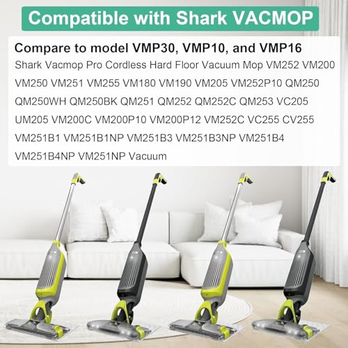 Disposable Replacement Vac Mop Pads for All Hard Floors Compatible with Shark VACMOP VM252 VM200 VM190 VM250 VM251 VM200C VM252C VC205 QM250 (40 PCS)