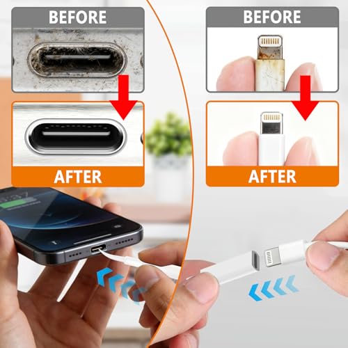 Cell Phone Cleaning Kit, iPhone Cleaning Kit for Charging Port Cleaner Keyboard Cleaning Kit for Airpods/Android/USB C/Earbuds/Laptop/iPad/Camera Lens with Stylus Pen (White, Elite Pack) - color: White (Elite Pack)