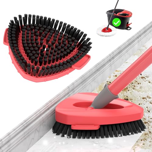 Scrubber Mop Head Replacement Compatible with O-Cedar RinseClean Spin Mop 1-Tank System, Heavy-Duty Stiff Bristle Brush Attachment for Tile, Bathroom, Kitchen & Floor Deep Cleaning(Upgraded, 1pcs) - color: 1-tank, size: 1 Brush Head