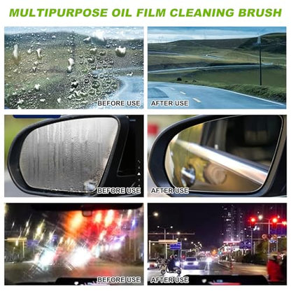 Oil-Free Car Glass Brushes, Upgrade 2.0 Clear Vision Glass Cleaner, Oil Film Cleaning Brush for Automotive Windows, Clearvision Cars Windshield Cleaner Tool, Universal Cleaning Wipe Board (2 SET)