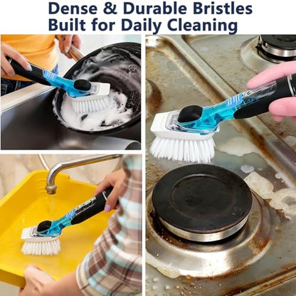 4 Pack Brush Refills for OXO Dish Brush, Brush Head Replacement OXO Dish Brush Replacement Head（White Square） - color: White