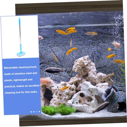 POPETPOP Adjustable Aquarium Glass Cleaning Brush Handle Tool for Fish Tank Maintenance and Convenient Cleaning for Aquariums