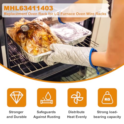 MHL63411403 Oven Rack Replacement – 24 .6 x 16.14 Inch Stove Shelf for LG Ovens, Replaces MHL63531403, MHL63411401, MHL62112101