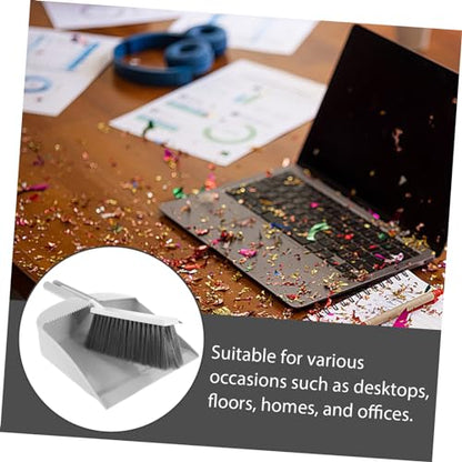 Zerodeko Portable Dustpan Brush Set Compact Cleaning Tool for Desktop Floor Soft Scrub
