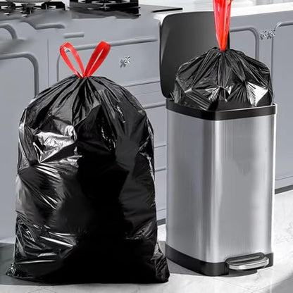 Ultra Thick16-18 Gallon Black Drawstring Trash Bags | 26x33 inches Heavy Duty Plastic Garbage Bags for Household Kitchen Living room Office Restaurant Thickened Stretchy