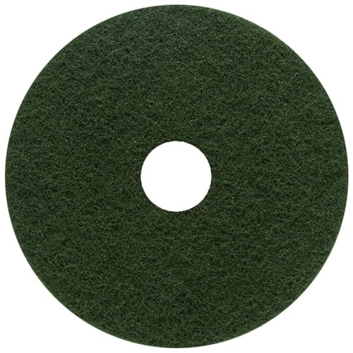 Virginia Abrasives Green Floor Maintenance Pads, Heavy Duty Non-Woven Scrub Pads for Floor Scrubber Machine & Orbital Machines, Deep Cleaning & Light Stripping for Heavily Soiled Floors, 15" - 5 Pack - size: 15 inch