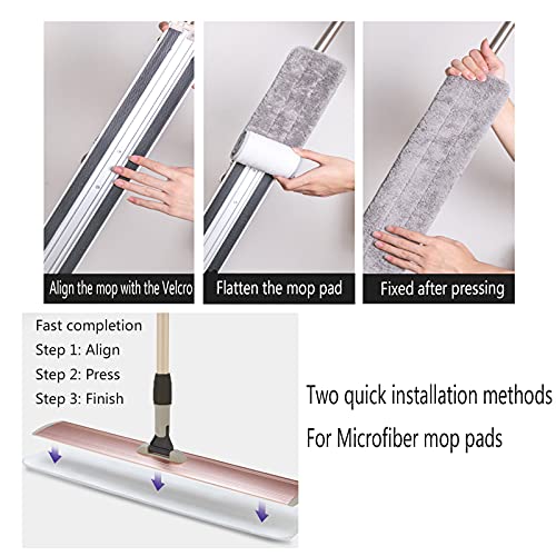 18 Inch Microfiber Floor mop Pads 6 Pack Microfiber Mop Replacement Heads for Wet Dry Mops Premium Floor Cleaning Pads Reusable Best Home Cleaning mops dust Hardwood Tile Kitchen - color: 18 Inch Gray Pads