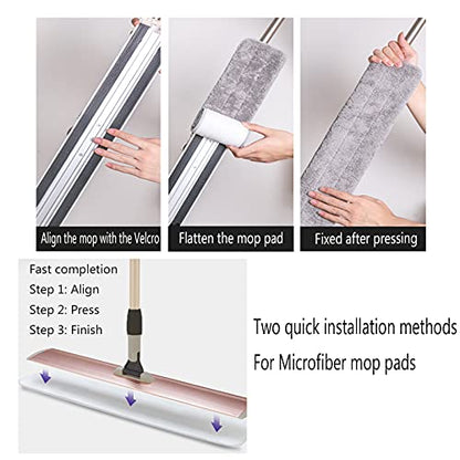 18 Inch Microfiber Floor mop Pads 6 Pack Microfiber Mop Replacement Heads for Wet Dry Mops Premium Floor Cleaning Pads Reusable Best Home Cleaning mops dust Hardwood Tile Kitchen - color: 18 Inch Gray Pads