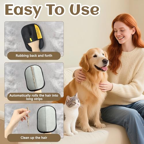 2 Pack Pet Hair Removal Gloves[Upgraded Thickened Version], Reusable Electrostatic Pet Hair Remover for Dog & Cat Hairfor Couch, Furniture, Car Seat, Carpet, Clothing (Black-up) - color: Black-up