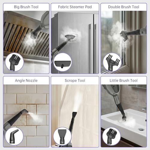 Steam Mop,12 in 1 Steam Cleaner for Home,15s Fast Heat-Up Steam Mops for Floor Cleaning with 180° Adjustable Mop Head,Detachable Handheld Steamer for Hardwood,Tile,Carpet, Clothes,Windows & Furniture