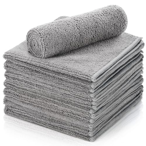 Honeydak 8 Pack Microfiber Record Cleaning Cloth, 12" x 12" Reuseable Anti Static Towels for Glasses, TV Screen, Laptop, Musical Instrument, Ultra Absorbent, Lint Free, Streak Free(Gray) - color: Gray