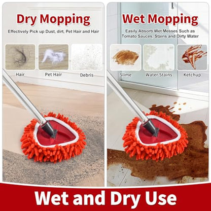 4 Pack Mop Head Replacement Compatiable with Ocedar EasyWring ,Mop Heads Refill for Easywring Spin 1 Tank System - Microfiber Chenille, Easy to Replace,Deep Floor Cleaning and Machine Washable