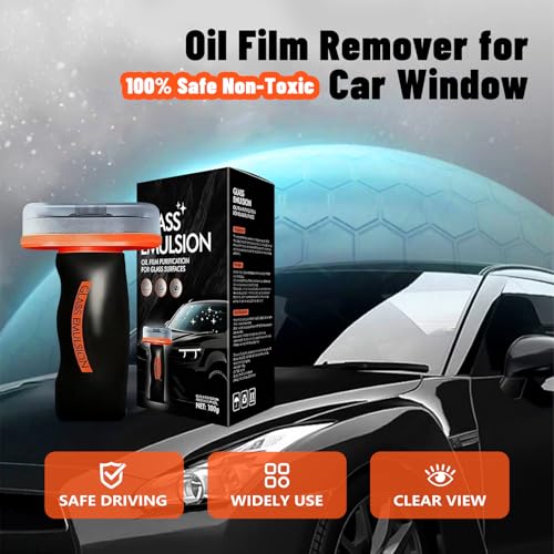 KEHOO 2026 New Handheld Glass Oil-Film Remover, Glass Oil Film Remover for Car, Glass Emulsion Cleaner Cleaning Board, Automotive Oil Film Cleaning Brush for Car Windows