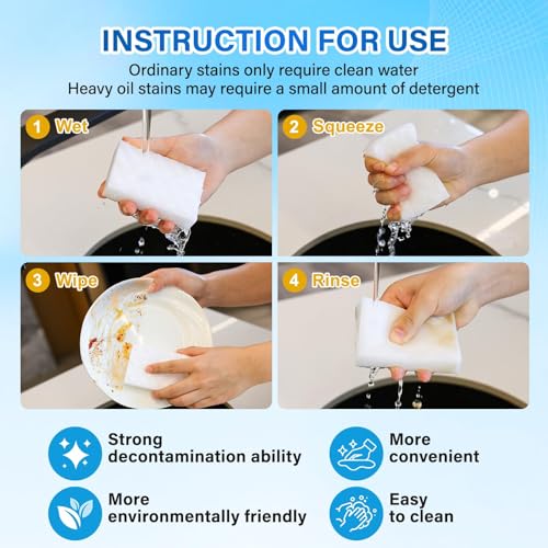 Magic Sponges Cleaning Eraser, 30 Pack 2X Density Stronger Melamine Sponge Foam Pads, Multi-Functional Household Cleaner Dish Sponge, Cleaning Supplies for Kitchen, Bathroom, Floor, Sink,Wall Cleaner - size: 30