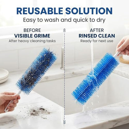Fan Cleaner Brush, Bendable Microfiber Fan Duster, Reusable Fan Cleaning Brush for Ceiling Fans, Air Vents, Blinds, Curtains, Car Vents & Household Cleaning (3, Gray) - color: Gray