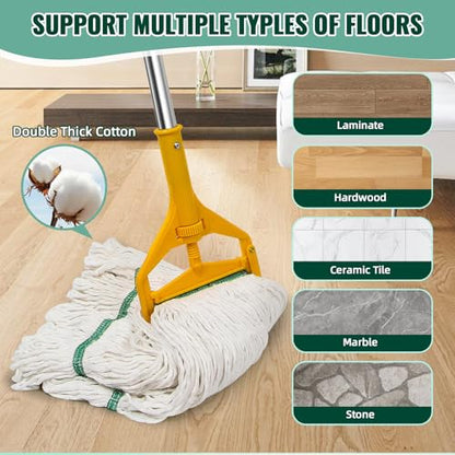 20oz Heavy Mop Replace Head, 6 Pack Commerical Replacement Mop，mop Head Replacement，Reusable Mop Head Refills-Replacement Mop Heads Suitable for Heavy Commercial Industrial Residential Areas - size: 20 Ounce 6Pack