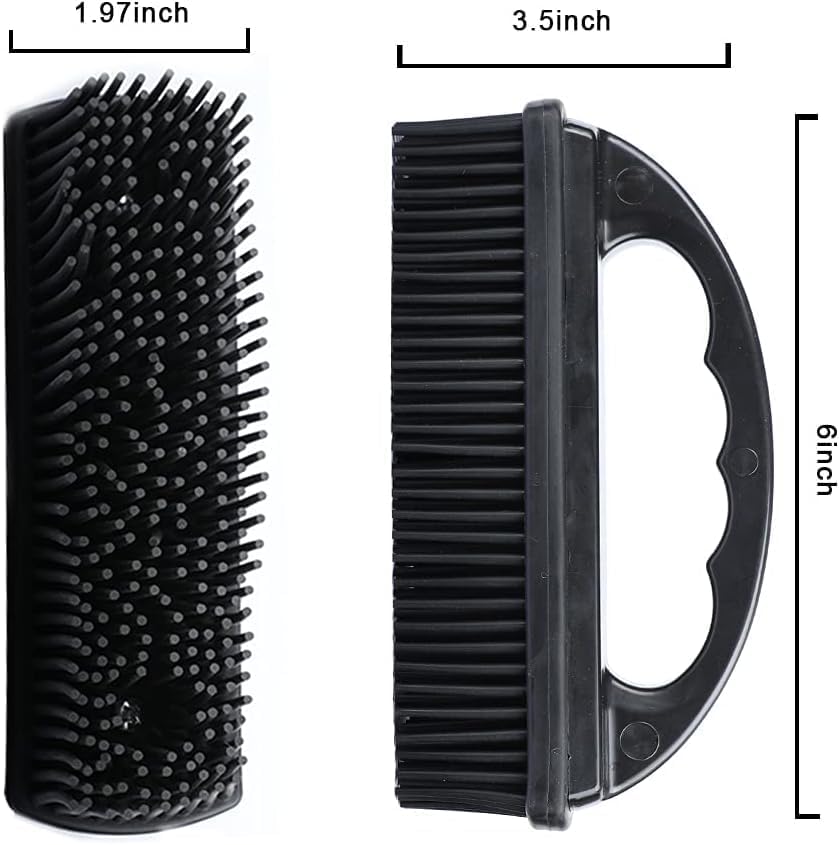 Rubber Brush for Pet Hair Removal - Effective Lint & Fur Remover Red/Black