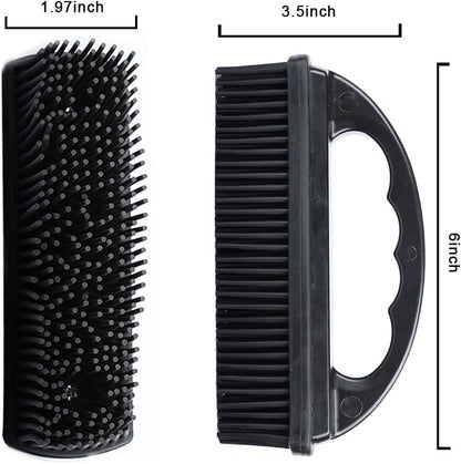 Rubber Brush for Pet Hair Removal - Effective Lint & Fur Remover Red/Black