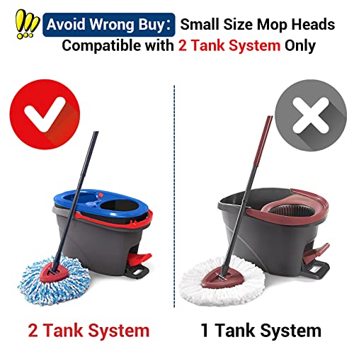Spin Mop Replace Head for O Ceda Spinning EasyWring Rinse Clean Mop Refill, Mop Head Replacement fit 2 Tank System Mop Bucket, Microfiber, 2 Packs - size: 2pcs 2-Tank Mop Blue