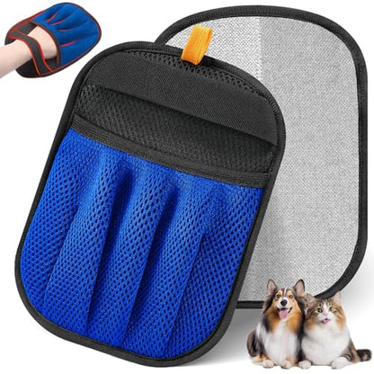 Pet Hair Removal Tool for Cats & Dogs, 2025 New Upgraded Electrostatic Gloves for Pet Hair, Reusable Pet Hair Remover Tool for Couch, Furniture, Carpet, Curtain & Car Seat (Blue) - color: Blue