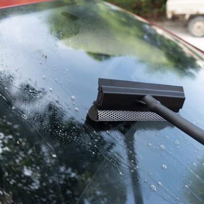 Matthew Cleaning All Purpose Window Squeegee Window Cleaner Tool,Car Squeegee Windshield Cleaning Sponge and Rubber Squeegee,2-in-1 Window Cleaner Sponge(10'') and Soft Rubber with Pole 20’’ (12Pack) - size: 10'' Blade