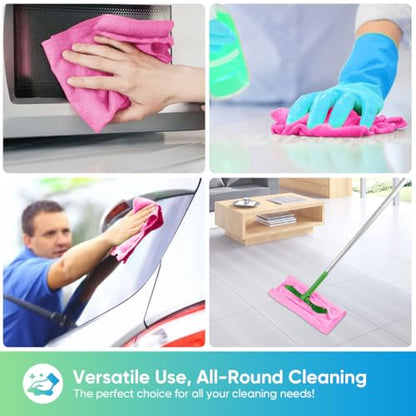 HOMEXCEL Pink Microfiber Cleaning Cloths, 20 Pack Cleaning Rags - Lint Free & Scratch-Free Microfiber Towels for Cars, House & Kitchen, Absorbent Cleaning Towels, 11.5 x 11.5 Inch - color: Pink