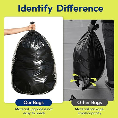 Heavy Duty Contractor Trash Bags 55 Gallon 30 Count, 1.2 Mil, Strong Black Garbage Bags, Leakproof Star Seal for Construction, Yard, Demolition Debris - color: 55Gal-30 bags