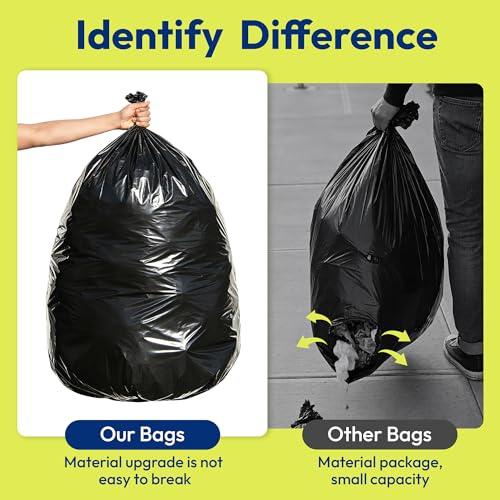 Heavy Duty Trash Bags 33 Gallon 30 Count, 1.0 Mil, Strong Black Garbage Bags, Leakproof Star Seal for Construction, Yard, Demolition Debris - color: 33Gal-30 bags