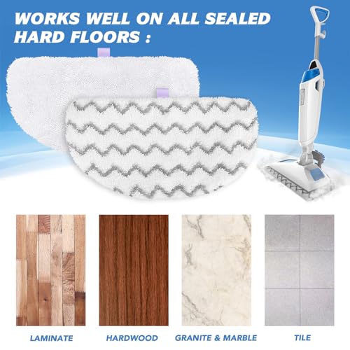 2 Pack Replacement Steam Mop Pads Compatible with Bissell PowerFresh Steam Mop, Fits Models 1940, 1806, 1544, 1440, Microfiber Scrubbing Pads for Sealed Hard Floors (1 Scrub + 1 Soft) - color: White – 2 Pack (Scrub + Soft)