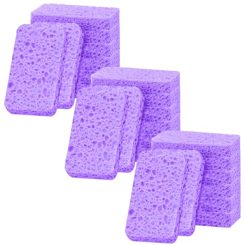 24 - Pack Non-Scratch Scrub Sponges - Sponges for Dishes and Washing Dishes, Cleaning Sponges for Kitchen Home and More（Purple） - color: Purple, size: 24 - Pack