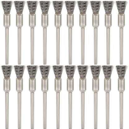 20PCS Wire Brushes - Metal Rust Removal, Polishing, Cleaning - 6mm Diameter, 3mm Shaft - Removes Burrs, Dust, and Oxide Layer - Handles Rough Surfaces - Designed for Industrial and DIY Enthusiasts - style: Wire Brush 3*6mm 20PCS