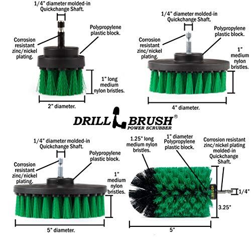Rotating Nylon Spin Scrubber - Grout and Oven Cleaner Brush Set - Kitchen Cleaning Supplies - Gap Cleaning Brush Kit- Stainless Steel Appliances - Washing Machine, Microwave, Air Fryer & Wall Cleaner - color: Green