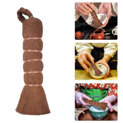 Abaodam Natural Palm Dish Scrub Brush Kitchen Washing Brush with Stiff Bristles for Home Kitchen Cleaning and Tableware Maintenance