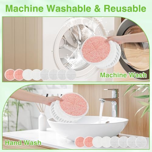 8 Pack Mop Pads Replacement Compatible with Bissell Spinwave 2124, 2039A, 2307, 23157, 23159, 20393, 20399 Hard Floor Spin Mop, 2 Soft Pads, 4 Scrubby Pads, 2 Heavy Scrub Pads - color: 8 Pack