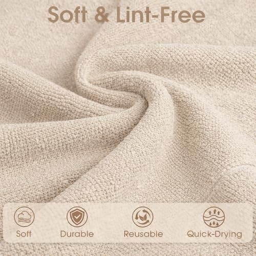 Microfiber Cleaning Cloth Roll - 100 Pack Tear Away Microfiber Paper Towels, Reusable, Washable, Scratch-Free, Kitchen Towels for Car, Home, Kitchen, Glass, Dishes(Desert Gold) - color: Desert Gold