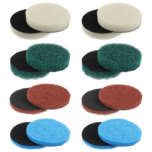 16pcs Electric Cleaning Brush Pad Set 4 Foam Pads 4 Kitchen Mats 4 Heavy Duty Pads 4 Microfibre Pads fit for Bosch Home/Garden 6033 Battery Cleaning Brush - size: Blue Green White Red