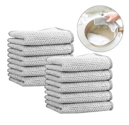 30/60 PCS Non-Scratch Stainless Steel Scrubbers – Heavy-Duty Cleaning Pads for Kitchen and Bathroom Surfaces(30pcs)