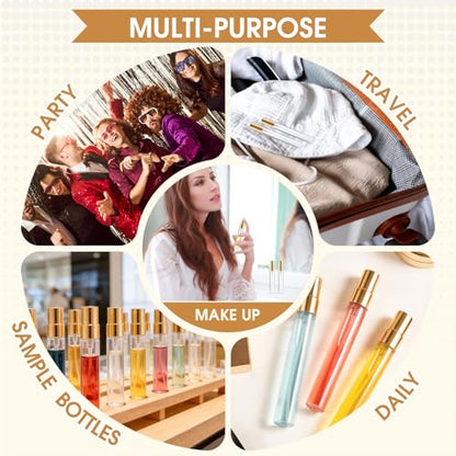 Mini Glass Spray Bottle 50pcs 5ml Clear Spray Bottle Empty, Fine Mist Refillable Mini Perfume Spray Bottle, Perfume Atomizer, Travel Spray Bottle For Hair, Small Empty Sample Containers Portable - style: Spray Bottle5ml-50P