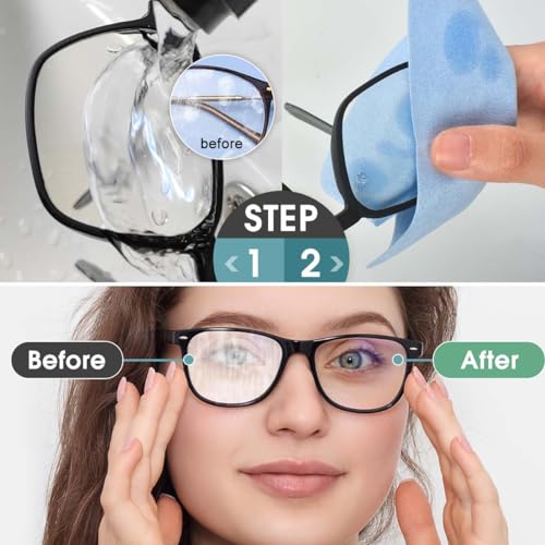 CONLI 24 Pack Microfiber Cleaning Cloth for Eyeglasses 17x14cm/6.7x5.5in Luxury Suede Glass Cleaning Cloth Glasses Cleaner for Eye Glass Lens Cleaning Gentle and Lint-Free - color: 24pack-17x14cm