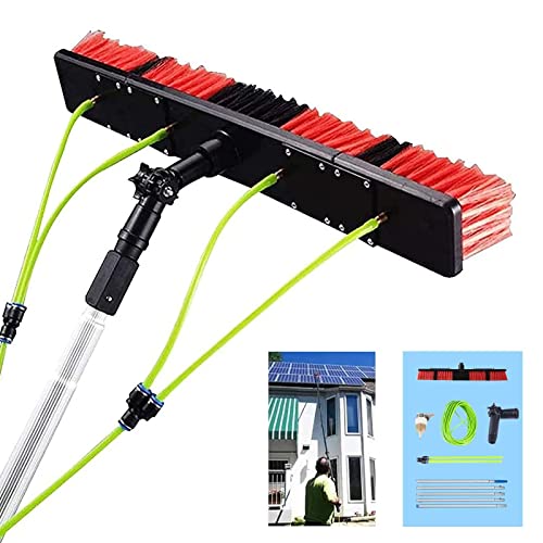 5-12m Window Cleaning Pole,Window Cleaning Brush Equipment, Window Cleaner Kit, Water/Hose Fed Pole, Cleaning Photovoltaic and Solar Panels 9m/30ft Rod 50cm Brush Head - color: 9m/30ft Rod, size: 50cm Brush Head