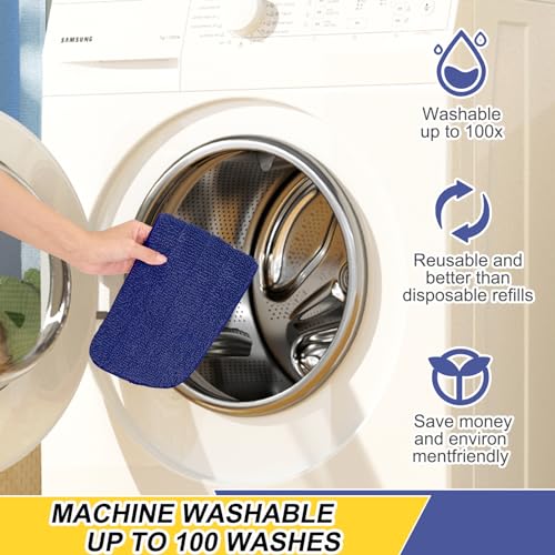 16.5 Inch Reusable Mop Pads Microfiber Spray Mop Replacement Heads for Wet/Dry Mops Compatible with Bona Floor Care System (6 Pack) - color: Darkblue Mop Pads