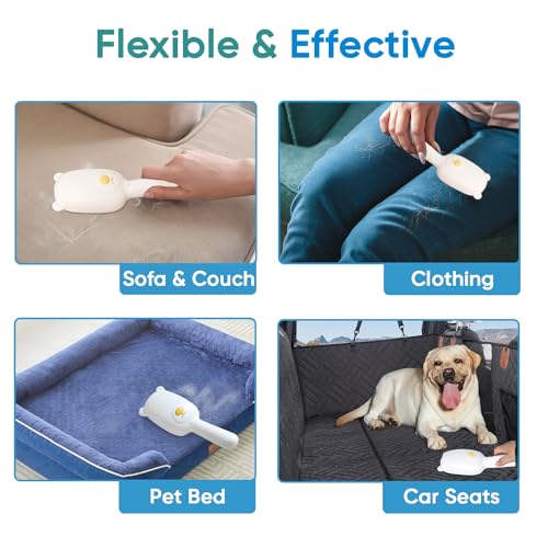 Pet Hair Remover Roller Compact Cat/Dog Hair Remover Deep Clean Convenient to Carry Reusable Lint Roller for Carpet, Furniture, Clothing and Bedding, Carpets and Car Seats (White)