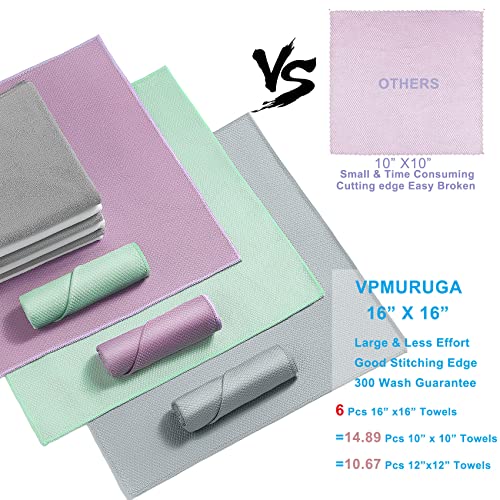 Nanoscale Cleaning Cloth,Easy Clean Fish Scale Microfiber Glass Cleaning Cloths Streak Free for Window Car Mirrors Windshield Lint Free Microfiber Polishing Cleaning All-Purpose Towel Pack of 6(Green) - color: Green