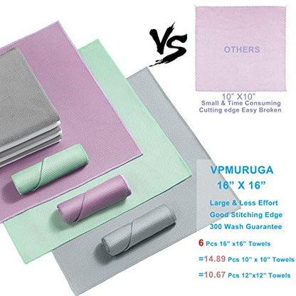 Nanoscale Cleaning Cloth,Easy Clean Fish Scale Microfiber Glass Cleaning Cloths Streak Free for Window Car Mirrors Windshield Lint Free Microfiber Polishing Cleaning All-Purpose Towel Pack of 6(Green) - color: Green