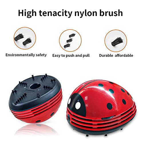 E ECSEM Cute Portable Cartoon Mini Desktop Vacuum Cleaner Table Dust Crumb Sweeper(Red#002) - color: Red#002