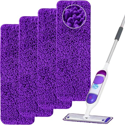 Aifacay Reusable Mop Pad for Swiffer PowerMop, 4 Pack Mop Refill Pads for Swiffer PowerMop Refills Multi-Surface Pads 15" Microfiber Spray Floor Mops Replacements Pad Washable-Purple - color: 4 Pack：purple