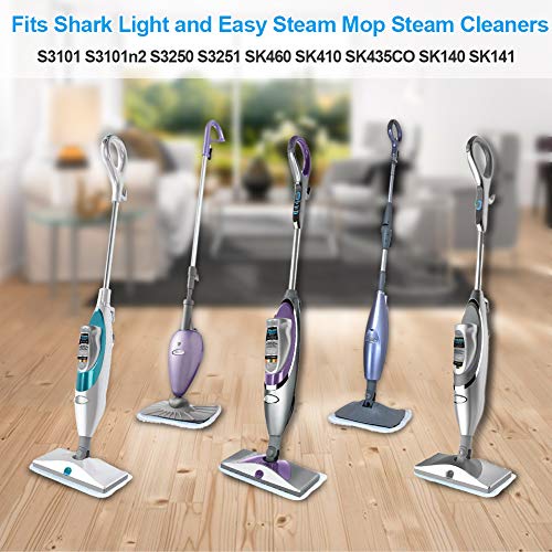 Fushing 7Pcs Steam Mop Pads, Washable Microfiber Cleaning Steamer Replacement Pads for Shark Steam & Spray Mop S3101 S3251 SK460 SK410 S3101n2 S3250 SK435CO SK140 SK141,Blue - color: Blue